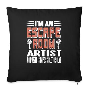 Je suis un artiste de salle d’évasion Aucun puzzle n’est impossible - Housse de coussin décorative 45 x 45 cm - noir - Devant