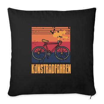 KUNSTRADFAHREN Cool Retro Vintage Art Cycling - Sofa pillowcase 17,3'' x 17,3'' (45 x 45 cm) - black - Front