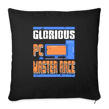 Glorious PC Master Race Retro Vintage T-Shirt - Sofa pillowcase 17,3'' x 17,3'' (45 x 45 cm) - black - Front