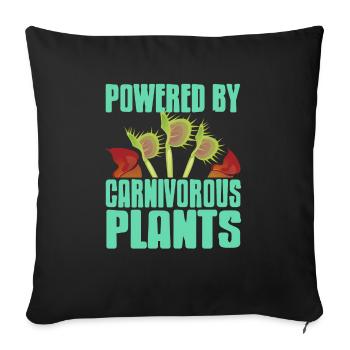 Powered By Carnivorous Plants Retro Vintage - Sofa pillowcase 17,3'' x 17,3'' (45 x 45 cm) - black - Front