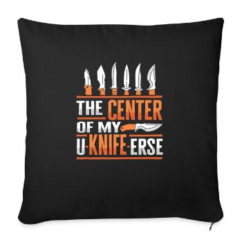 Butcher Knife Knife Knife Collector - Sofa pillowcase 17,3'' x 17,3'' (45 x 45 cm) - black - Front