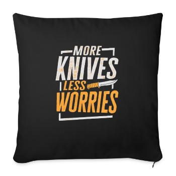 Butcher Knife Knife Knife Collector - Sofa pillowcase 17,3'' x 17,3'' (45 x 45 cm) - black - Front