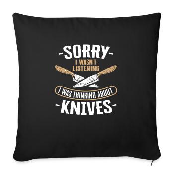 Butcher Knife Knife Knife Collector - Sofa pillowcase 17,3'' x 17,3'' (45 x 45 cm) - black - Front