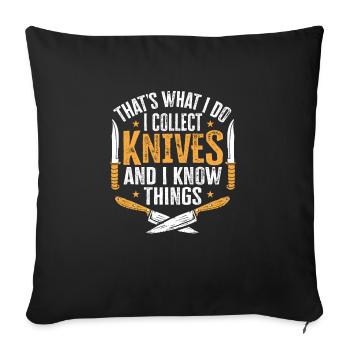Butcher Knife Knife Knife Collector - Sofa pillowcase 17,3'' x 17,3'' (45 x 45 cm) - black - Front