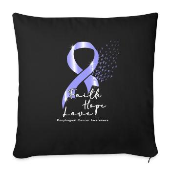 Periwinkle Ribbon Esophageal Cancer in April - Sofa pillowcase 17,3'' x 17,3'' (45 x 45 cm) - black - Front