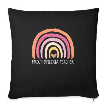 Fier cadeau de chemise d’enseignant dyslexique - Housse de coussin décorative 45 x 45 cm - noir - Devant