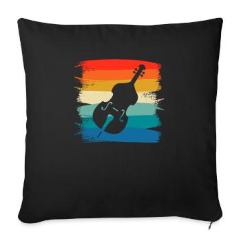 Instrument de violoncelle classique rétro vintage - Housse de coussin décorative 45 x 45 cm - noir - Devant