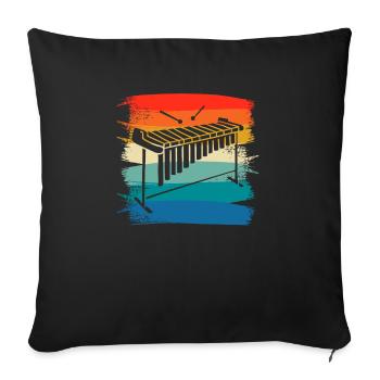 Retro Vintage Classic Marimba Player Instrument - Sofa pillowcase 17,3'' x 17,3'' (45 x 45 cm) - black - Front