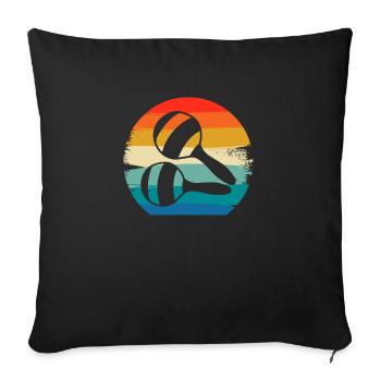 Retro Vintage Classic Maraca Player Instrument - Sofa pillowcase 17,3'' x 17,3'' (45 x 45 cm) - black - Front