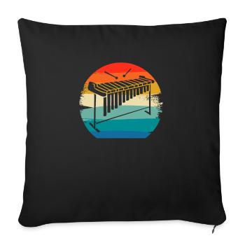 Retro Vintage Classic Marimba Player Instrument - Sofa pillowcase 17,3'' x 17,3'' (45 x 45 cm) - black - Front
