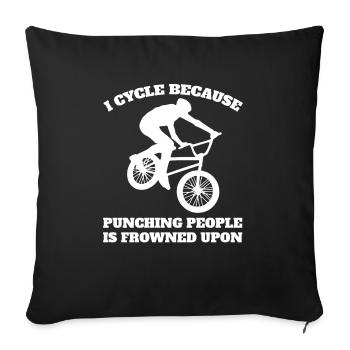 cycling mountain bike bicycle cycling bicycle tour - Sofa pillowcase 17,3'' x 17,3'' (45 x 45 cm) - black - Front