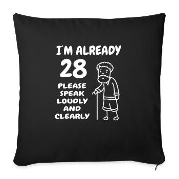 28th birthday funny 28th birthday 28 year old - Sofa pillowcase 17,3'' x 17,3'' (45 x 45 cm) - black - Front