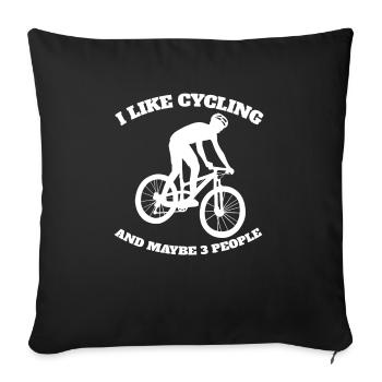 Bicycle tour cycling bicycle biking mountain bike - Sofa pillowcase 17,3'' x 17,3'' (45 x 45 cm) - black - Front