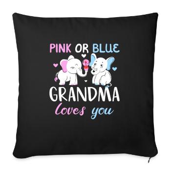 Pink or Blue Grandma Loves You Father Gender - Sofa pillowcase 17,3'' x 17,3'' (45 x 45 cm) - black - Front
