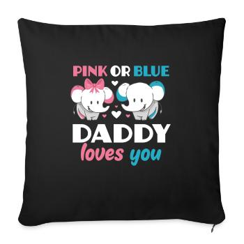 Pink or Blue Grandma Loves You Father Gender - Sofa pillowcase 17,3'' x 17,3'' (45 x 45 cm) - black - Front
