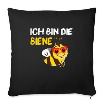 Ich Bin Die Biene Lustiger Name Sabine Vorname - Sofakissenbezug 45 x 45 cm - Schwarz - Vorne