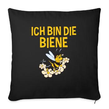 Ich Bin Die Biene Lustiger Name Sabine Vorname - Sofakissenbezug 45 x 45 cm - Schwarz - Vorne