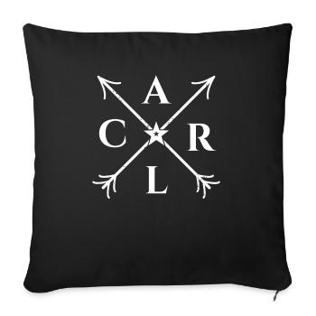 Carl X- Form Motiv Carl Geschenk - Sofakissenbezug 45 x 45 cm - Schwarz - Vorne