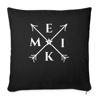 Meik X- Form Motiv Meik Geschenk - Sofakissenbezug 45 x 45 cm - Schwarz - Vorne