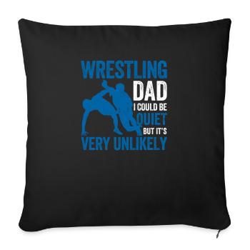 Lustiger Vatertag Wrestler Daddy Wrestle Fan - Sofakissenbezug 45 x 45 cm - Schwarz - Vorne