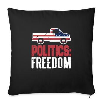 Politique: Freedom Retro Vintage Patriotic Designs - Housse de coussin décorative 45 x 45 cm - noir - Devant