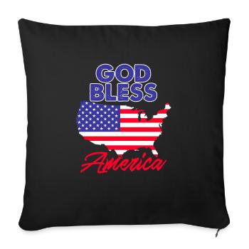 Que Dieu bénisse l’Amérique Conceptions patriotiques impressionnantes - Housse de coussin décorative 45 x 45 cm - noir - Devant