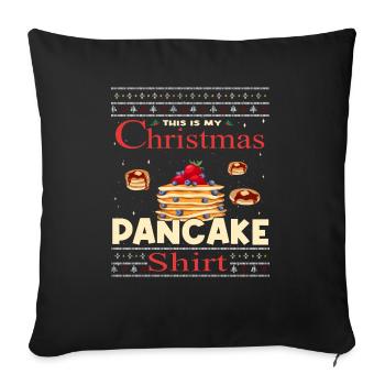 Dies Ist Mein Weihnachtspfannkuchen - Sofakissenbezug 45 x 45 cm - Schwarz - Vorne