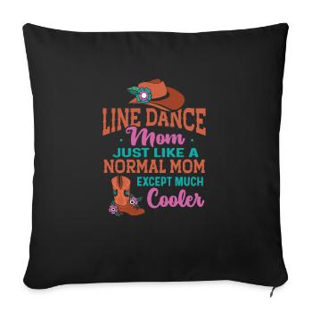 Line Dancing Cowboy Texas Line Dance Cadeau - Housse de coussin décorative 45 x 45 cm - noir - Devant