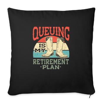 Line Dancing Cowboy Texas Line Dance Cadeau - Housse de coussin décorative 45 x 45 cm - noir - Devant