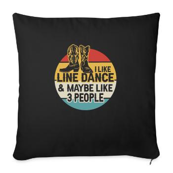 Line Dancing Cowboy Texas Line Dance Cadeau - Housse de coussin décorative 45 x 45 cm - noir - Devant