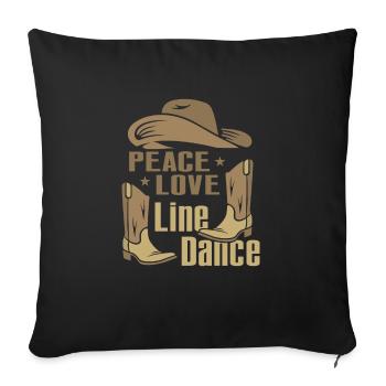Line Dancing Cowboy Texas Line Dance Cadeau - Housse de coussin décorative 45 x 45 cm - noir - Devant