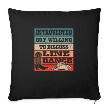 Line Dancing Cowboy Texas Line Dance Cadeau - Housse de coussin décorative 45 x 45 cm - noir - Devant