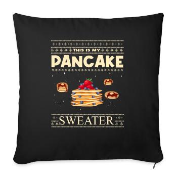 Ceci est ma crêpe de Noël - Housse de coussin décorative 45 x 45 cm - noir - Devant