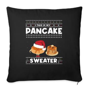 Ceci est ma crêpe de Noël - Housse de coussin décorative 45 x 45 cm - noir - Devant