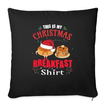 Ceci est ma crêpe de Noël - Housse de coussin décorative 45 x 45 cm - noir - Devant