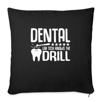 Dental Laboratory Technician Dental Technician - Sofa pillowcase 17,3'' x 17,3'' (45 x 45 cm) - black - Front