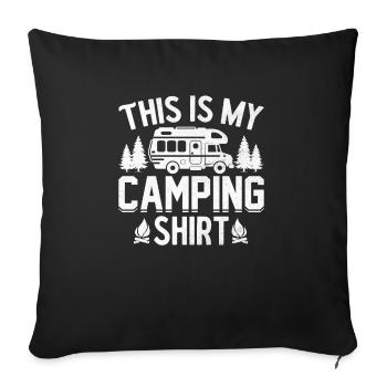 1 Ceci est ma chemise de camping - Housse de coussin décorative 45 x 45 cm - noir - Devant