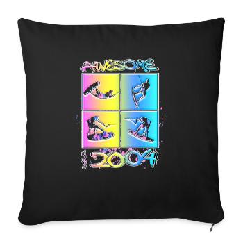 Génial depuis 2004. Wakeboard Lifestyle - Housse de coussin décorative 45 x 45 cm - noir - Devant