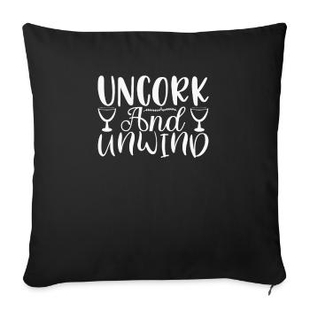 Débouchez-vous et détendez-vous - Housse de coussin décorative 45 x 45 cm - noir - Devant