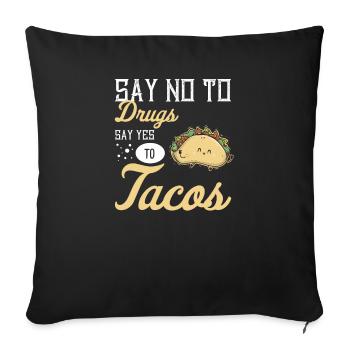 Taco Mexican Food Mexico Tortilla Burrito - Sofa pillowcase 17,3'' x 17,3'' (45 x 45 cm) - black - Front