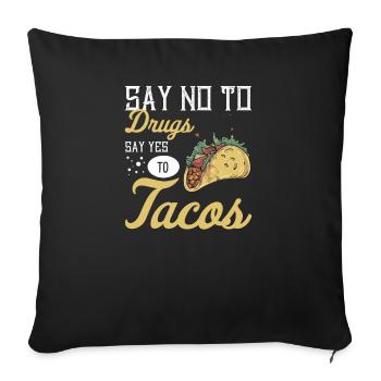 Taco Mexican Food Mexico Tortilla Burrito - Sofa pillowcase 17,3'' x 17,3'' (45 x 45 cm) - black - Front