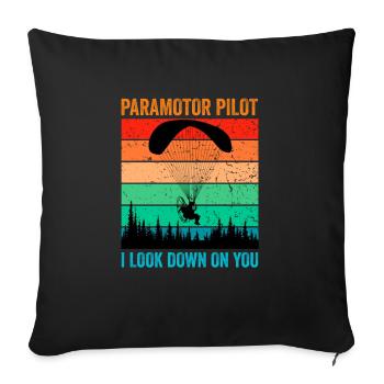 Paramotor I Look Down on you Vintage Paramotor - Sofakissenbezug 45 x 45 cm - Schwarz - Vorne