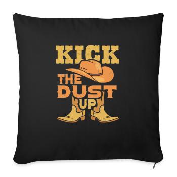 Line Dancing Cowboy Texas Line Dance Cadeau - Housse de coussin décorative 45 x 45 cm - noir - Devant