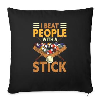 Billard billard billard - Housse de coussin décorative 45 x 45 cm - noir - Devant