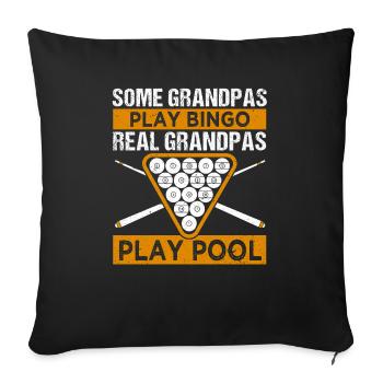 Snooker Pool Billard - Sofakissenbezug 45 x 45 cm - Schwarz - Vorne