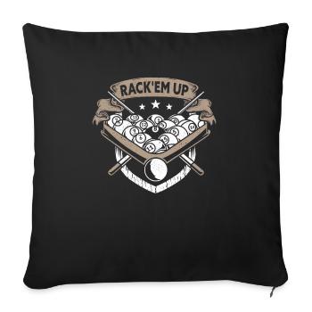 Billard billard billard - Housse de coussin décorative 45 x 45 cm - noir - Devant