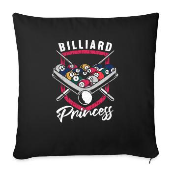 Snooker Pool Billard - Sofakissenbezug 45 x 45 cm - Schwarz - Vorne