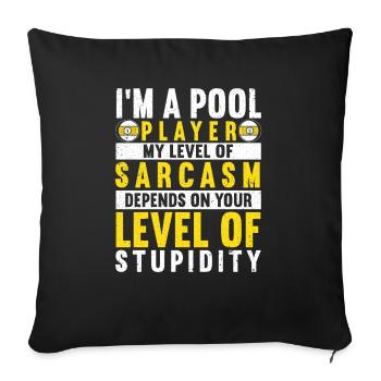Billard billard billard - Housse de coussin décorative 45 x 45 cm - noir - Devant