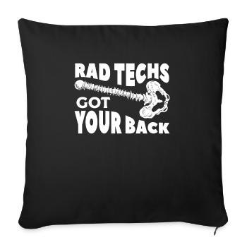 Rad Techs Got Your Back X-Ray Tech Radiology Radio - Sofa pillowcase 17,3'' x 17,3'' (45 x 45 cm) - black - Front