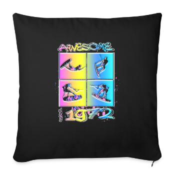 Awesome since 1972. Wakeboard Lifestyle - Sofa pillowcase 17,3'' x 17,3'' (45 x 45 cm) - black - Front